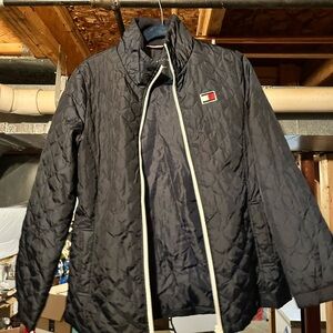 Tommy Hilfiger Black Quilted Jacket with Logo Patch